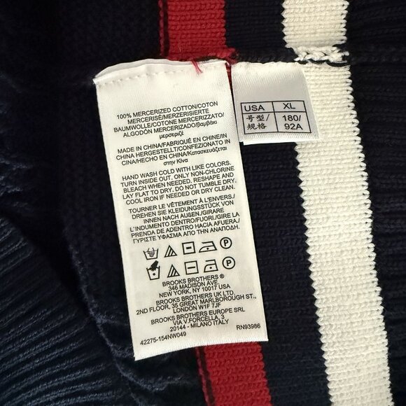 Brooks Brothers Red Fleece Women's XL Cable Knit V-Neck Sweater Navy - Picture 7 of 7